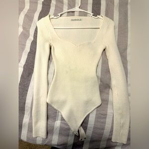 Abercrombie and fitch sweater body suit white